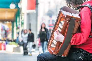 Accordion player on the street