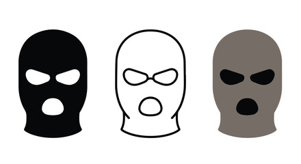 Ski mask icon set - Line and glyph solid icon set - Solid icons vector collection - Blue icon set - Icon vector - Flat Design Icon