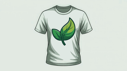 Eco-Friendly T-Shirt with Leaf Print Design