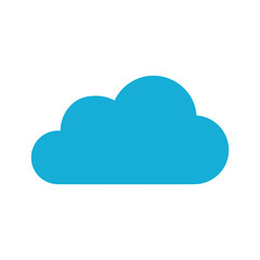 Blue cloud icon on white background