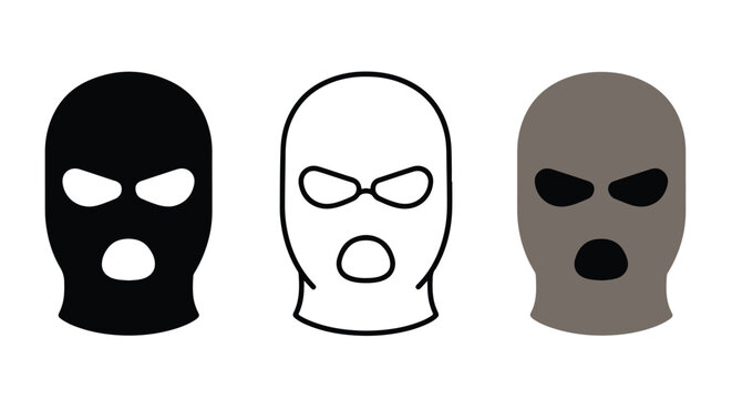 Ski mask icon set - Line and glyph solid icon set - Solid icons vector collection - Blue icon set - Icon vector - Flat Design Icon