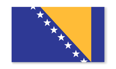Bosnia and Herzegovina national flag in flat style. Vector flat illustration.