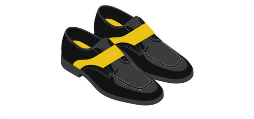 Black and Yellow Shoes Design Illustration