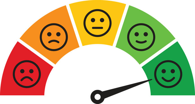 Emotion Gauge Icons Vector for Mood and Satisfaction Feedback Design