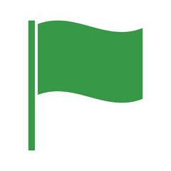 Green flag icon on white background © Sourav