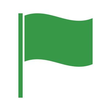 Green flag icon on white background