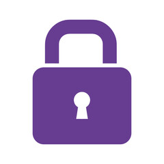 Purple unlocked padlock icon