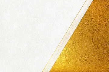 A luxurious background featuring gold patterns on white washi paper