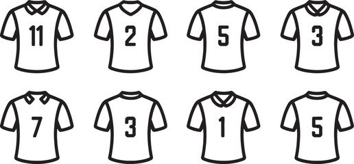 Numbered Sports T-Shirts Illustration