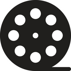 Film Reel Icon Vector for Cinema and Media Design