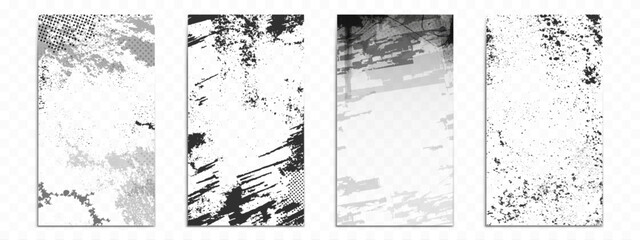 Fototapeta premium Abstract grunge overlay with vintage spray paint texture and urban street elements. Distressed background with rough halftone patterns, ink splatters and scratched effects. Retro punk poster design.