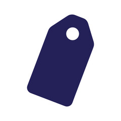 Dark blue price tag on white background