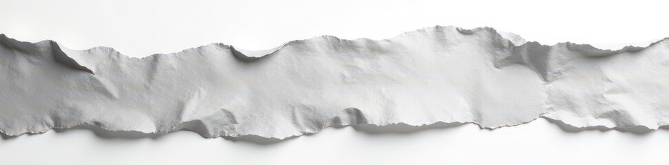 Crisp white background, isolated sheet of ash-grey burnt paper , isolated, photography