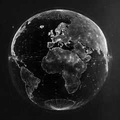 planet earth on black background
