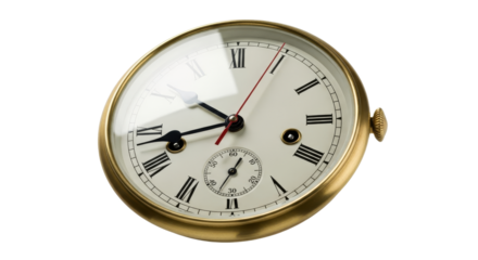 Close-up of an Elegant Pocket Watch with Roman Numerals Emphasizing Timelessness and Craftsmanship Depicting Precision and Classic Design