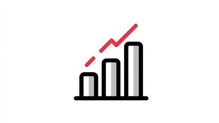 Rising financial graph icon indicating growth and business progress