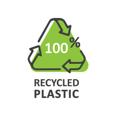 Recycled plastic - eco packaging lettering. 