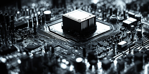 close up of electronic circuit board
