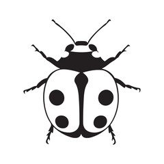 Obraz premium ladybug silhouette, black silhouette ladybug icon, ladybug silhouette vector illustration, perfect for nature-themed designs and illustrations