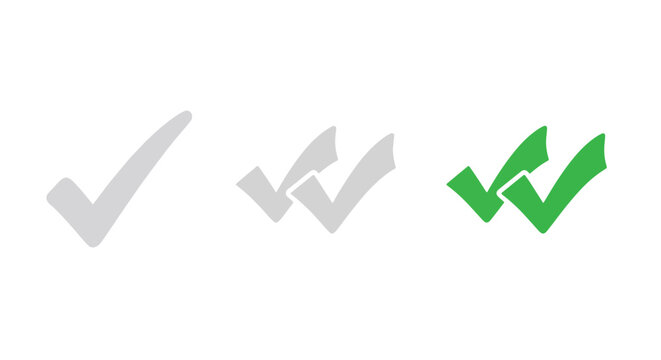 Checkmark icon set - Line and glyph solid icon set - Solid icons vector collection - Blue icon set - Icon vector - Flat Design Icon