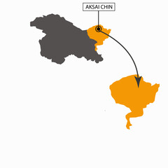 Aksai Chin Map Showing Disputed Area Between India and China