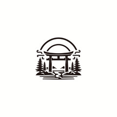 Torigate logo style icon design template vector illustration