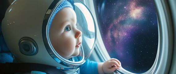 funny astronaut baby, AI generated