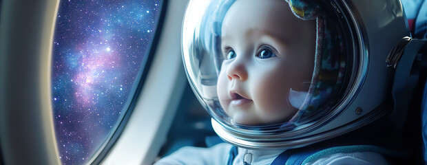 funny astronaut baby, AI generated