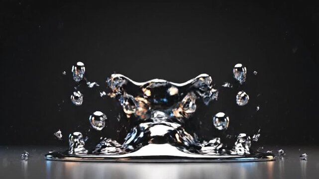 Abstract Liquid Metal Background with Chrome Reflections and Smooth Morphing, Futuristic Technology Loop
