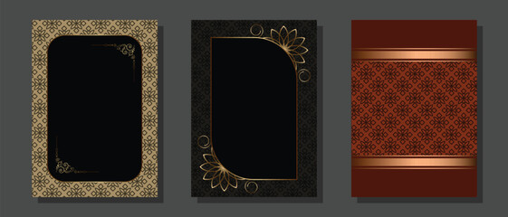 Luxury invitation card vector design. Collection invitation card with vintage floral and border. Suit for invitation, award, cover and others