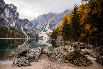 Autumn Colors Lago Braies Dolomites