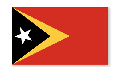 East Timor national flag in flat style. Vector flat background.