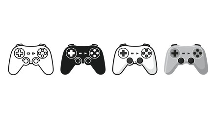 Gaming controller icon set - Line and glyph solid icon set - Solid icons vector collection - Blue icon set - Icon vector - Flat Design Icon