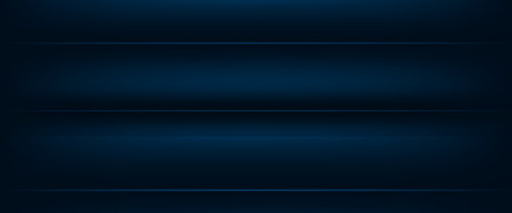 Blue navy studio room background. Blue background with light effects. Empty dark room.