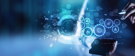 Digital Business Automation and Data Management Technology Concept.