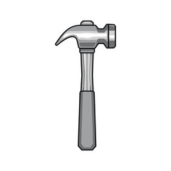 Gray hammer illustration on white background