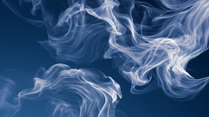 Artistic smoke formation blue fluid abstract shape