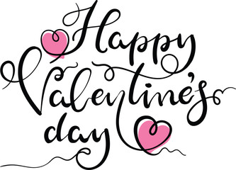 Vector art of happy valentines day greeting with pink hearts on © vectolab