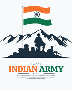 Indian Army Day Celebration On 15th January, Bhartiya Sena,  Indian Military Honor Patriotism Illustration, Bhartiya Sena Diwas