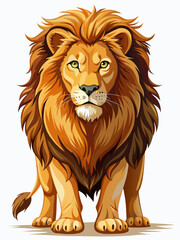 Obraz premium Lion real , white background 