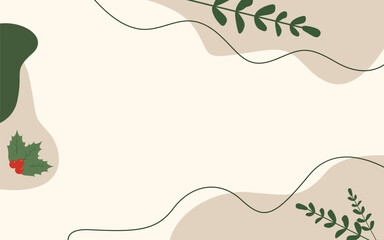 Minimalist Botanical Frame for Holiday Greetings Background © illuzel26