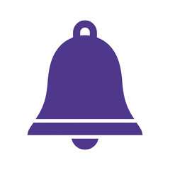 Purple bell icon on white background