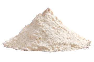Pile of fine white powder on a black background ingredient baking