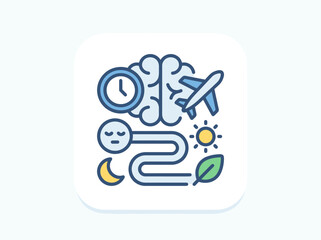 Travel and Time Concept Icon Set.