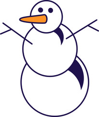 Cute Snowman Cartoon Icon