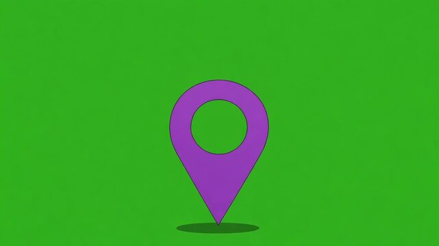 Location Pin Icon Animation on Green Screen Background