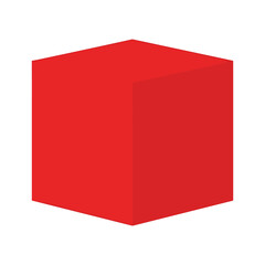Fototapeta premium Red cube on white background