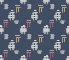 Japanese Tribal Embroidery Diamond Vector Seamless Pattern