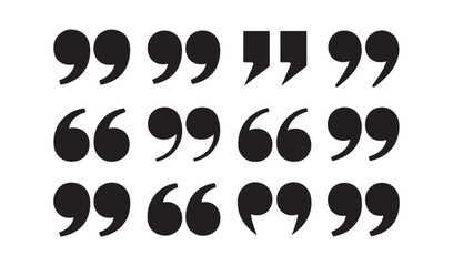 Collection of black and white quotation marks Vector