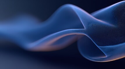 Elegant Flowing Abstract Blue Smoke Wave on Dark Background